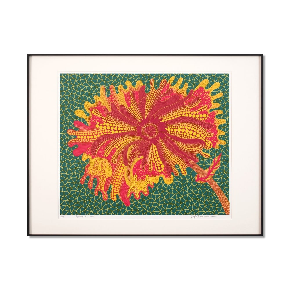YAYOI KUSAMA (B.1929), SILKSCREEN PRINT: Signed (lower right) Image Dimensions: 24 3/8 x 20 3/4 in (62 x 52.6 cm) Yayoi Kusama (b. 1929) stands as one of the most iconic and influential female artists in the history of contemporary art. Thro