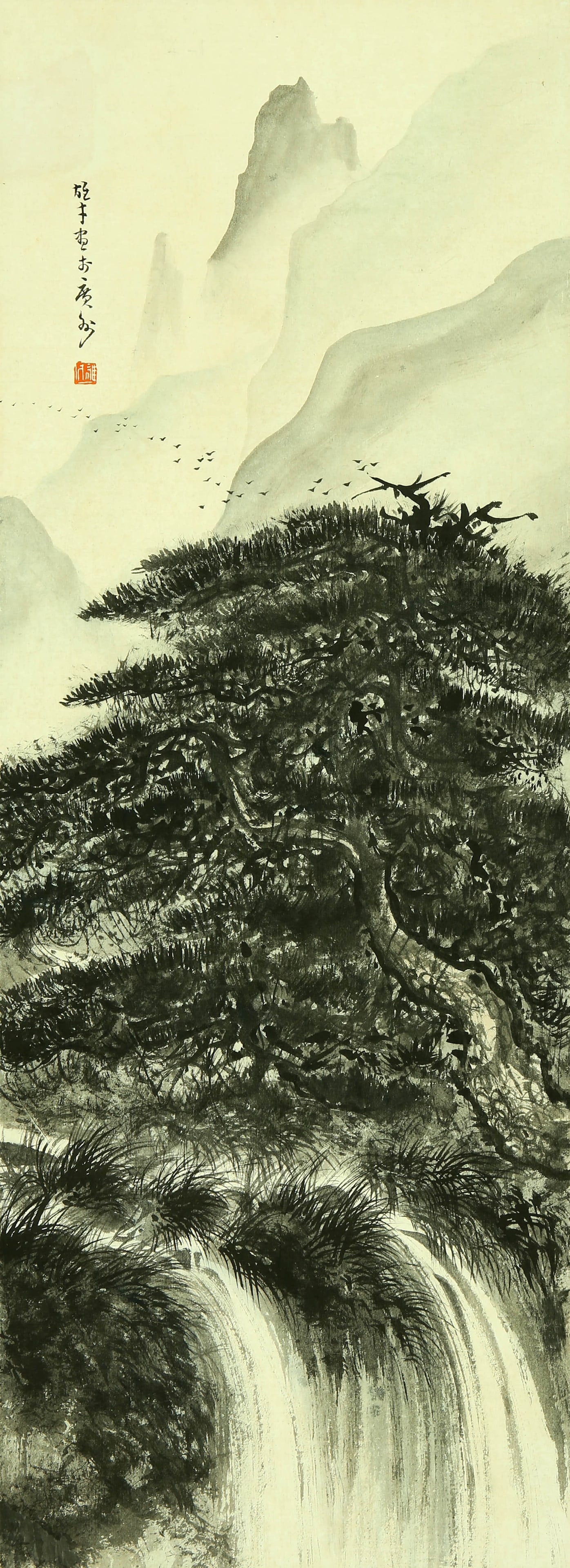 Li Xiongcai Songpu Map: 89by32 colored paper vertical axis