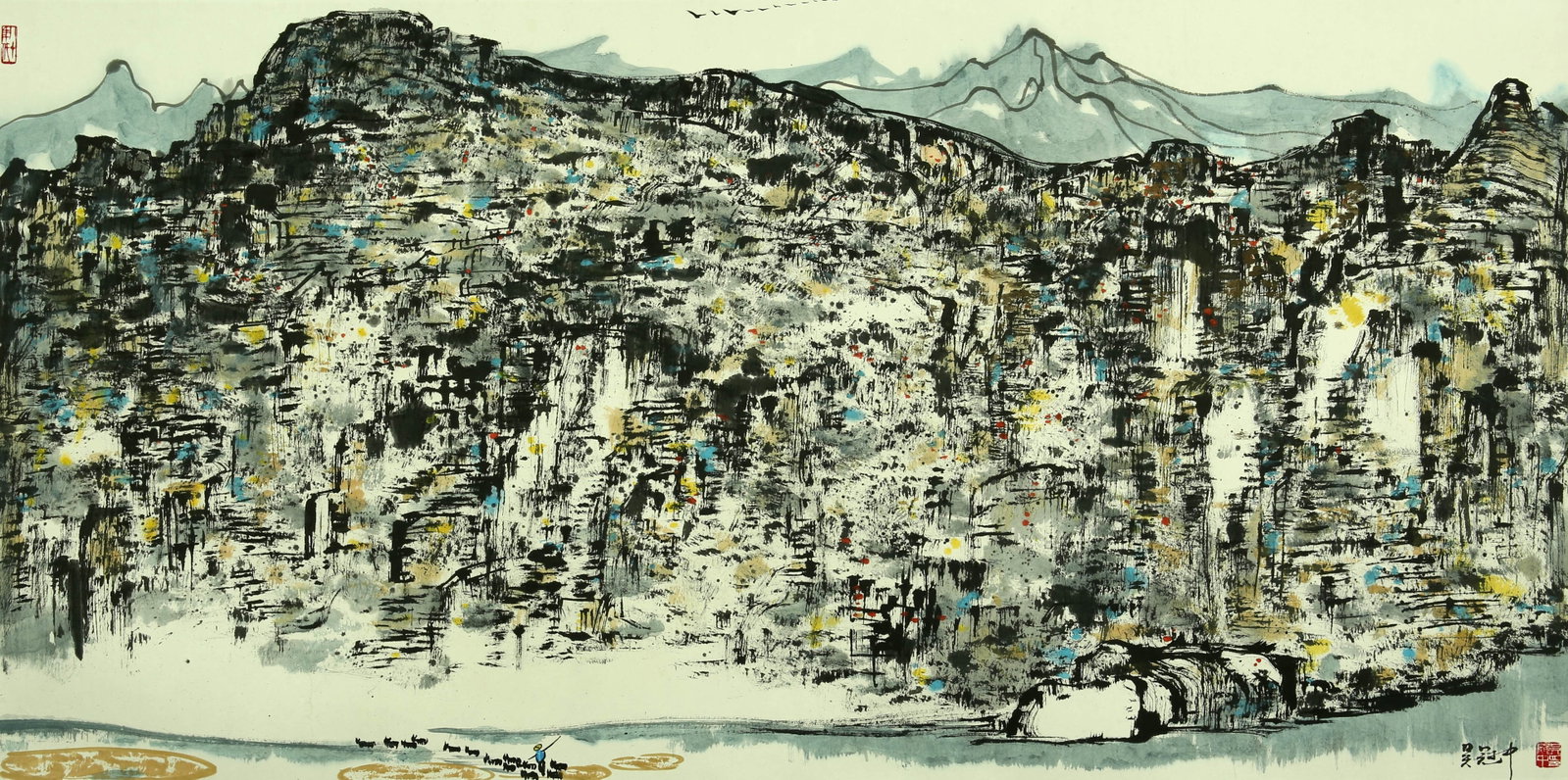 Wuguanzhong scenery: 69by137 colored paper lens