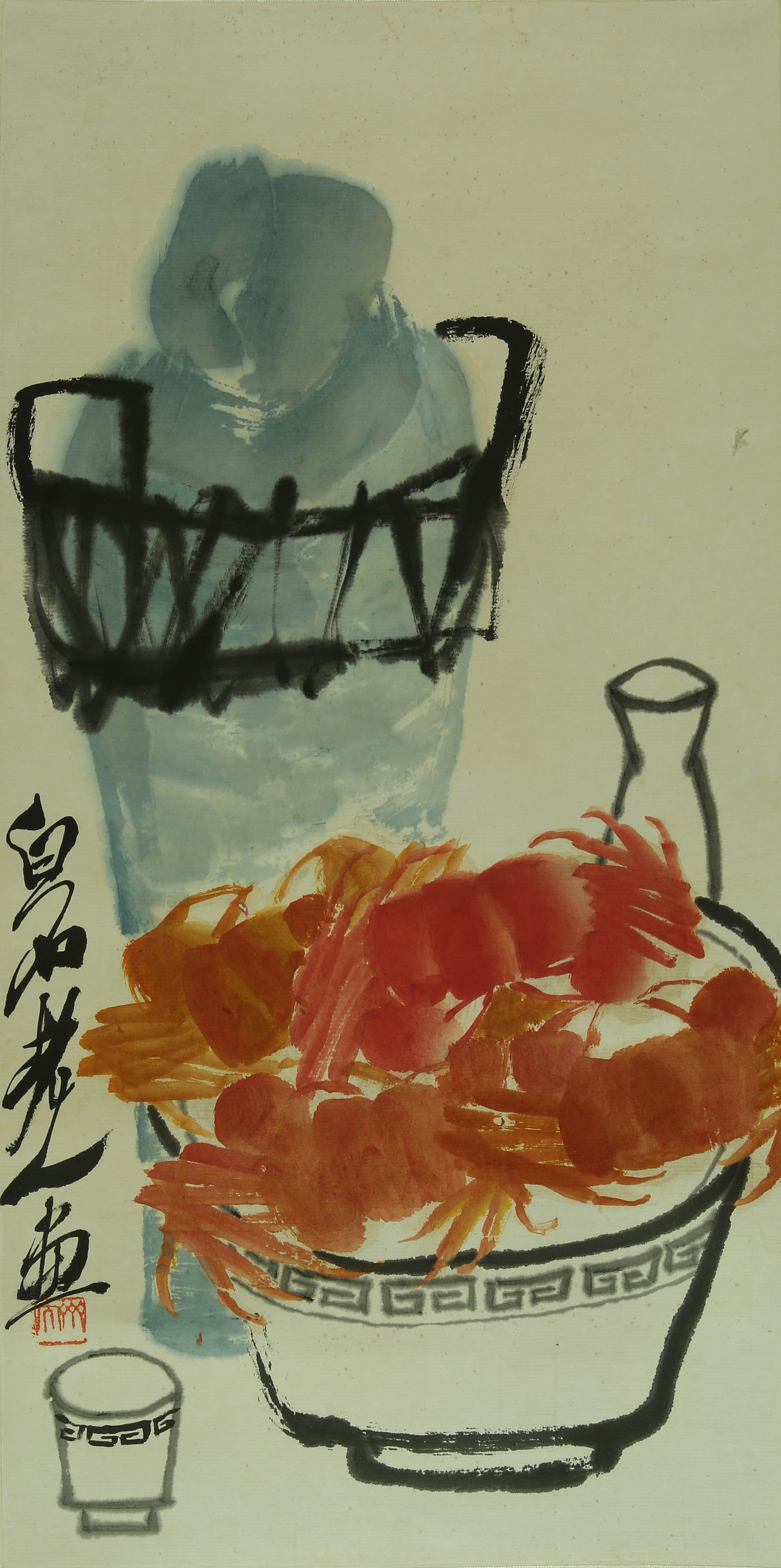 Qi Baishi autumn flavor map: 48by24 colored paper vertical axis