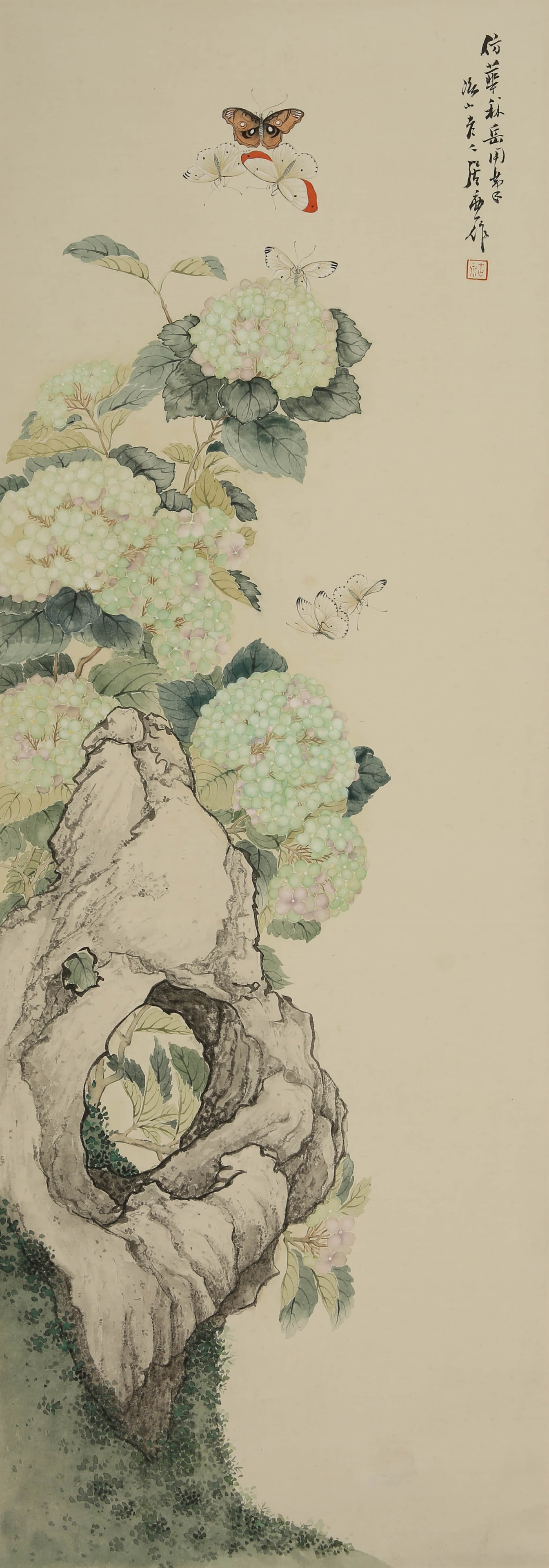 Ju Lian dielianhua: 111by39 colored paper vertical shaft