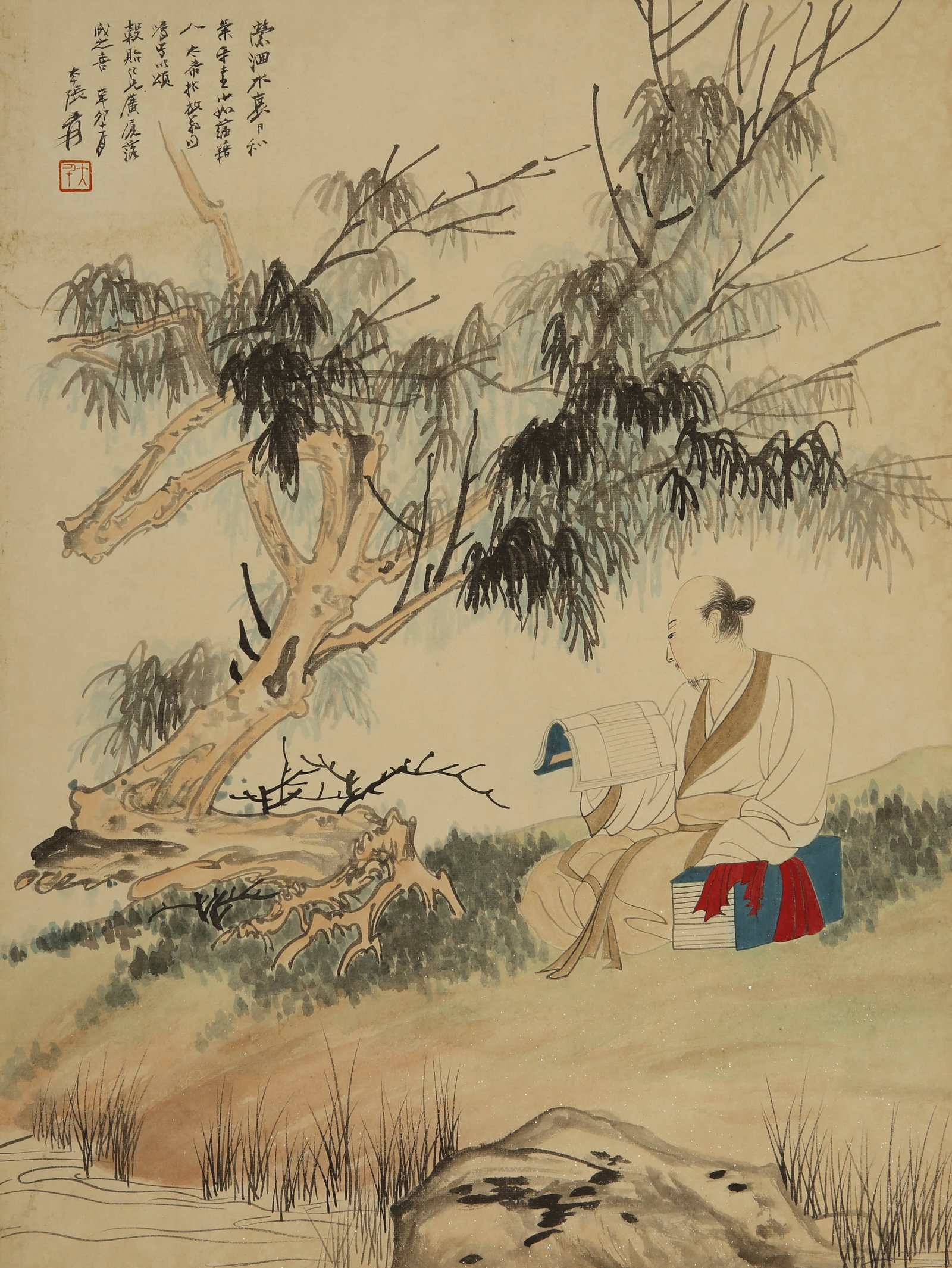 Zhang Daqian's reading map: 59by44 colored paper lens