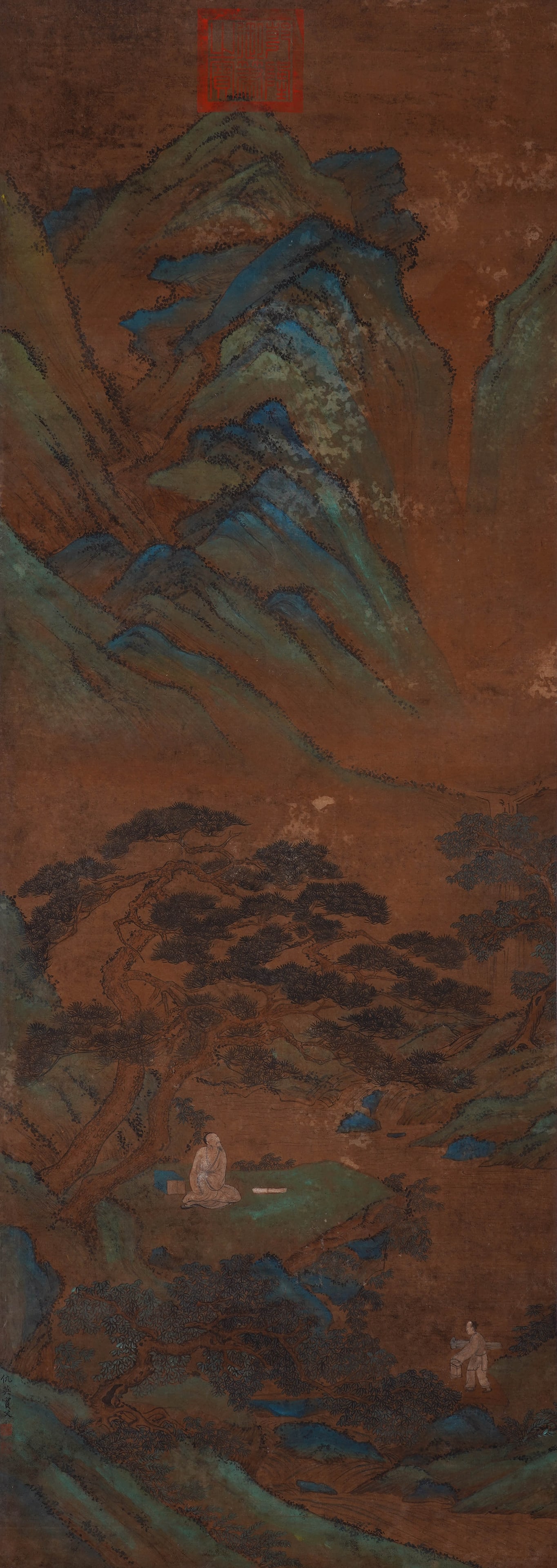 Chou Ying Matsushita Duyi: 160by56.5 colored silk vertical shaft