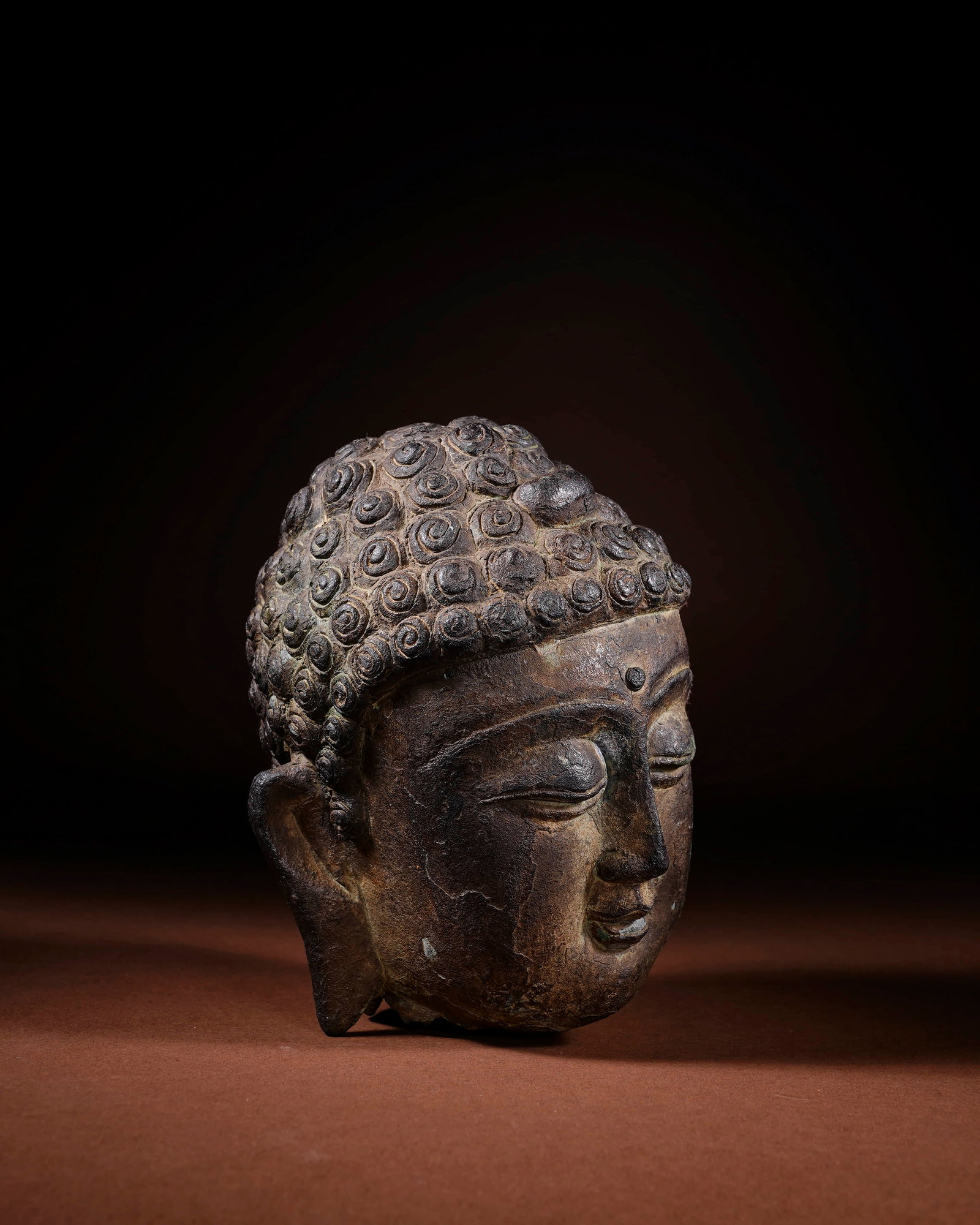 Ming bronze Buddha head - 2