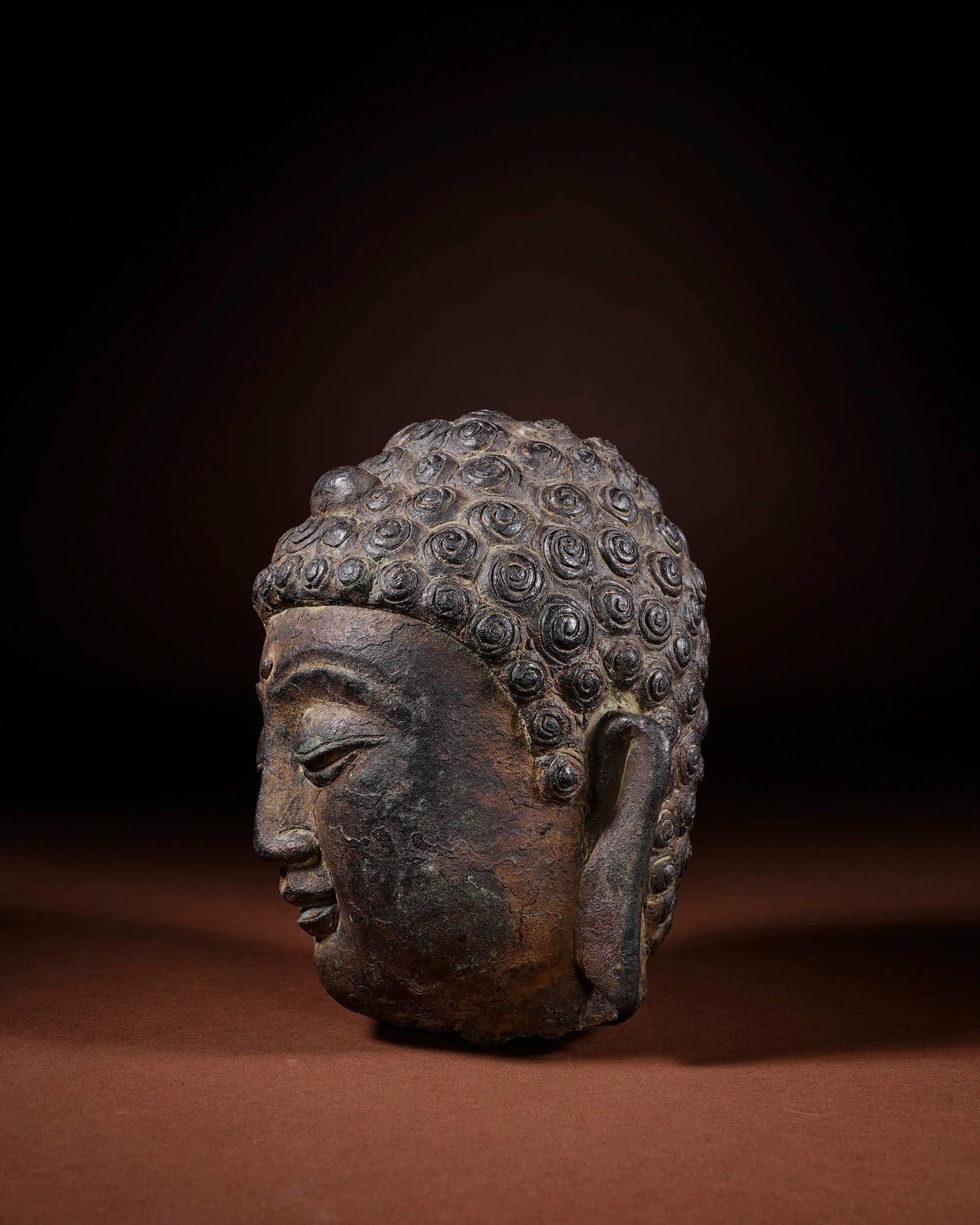 Ming bronze Buddha head - 3