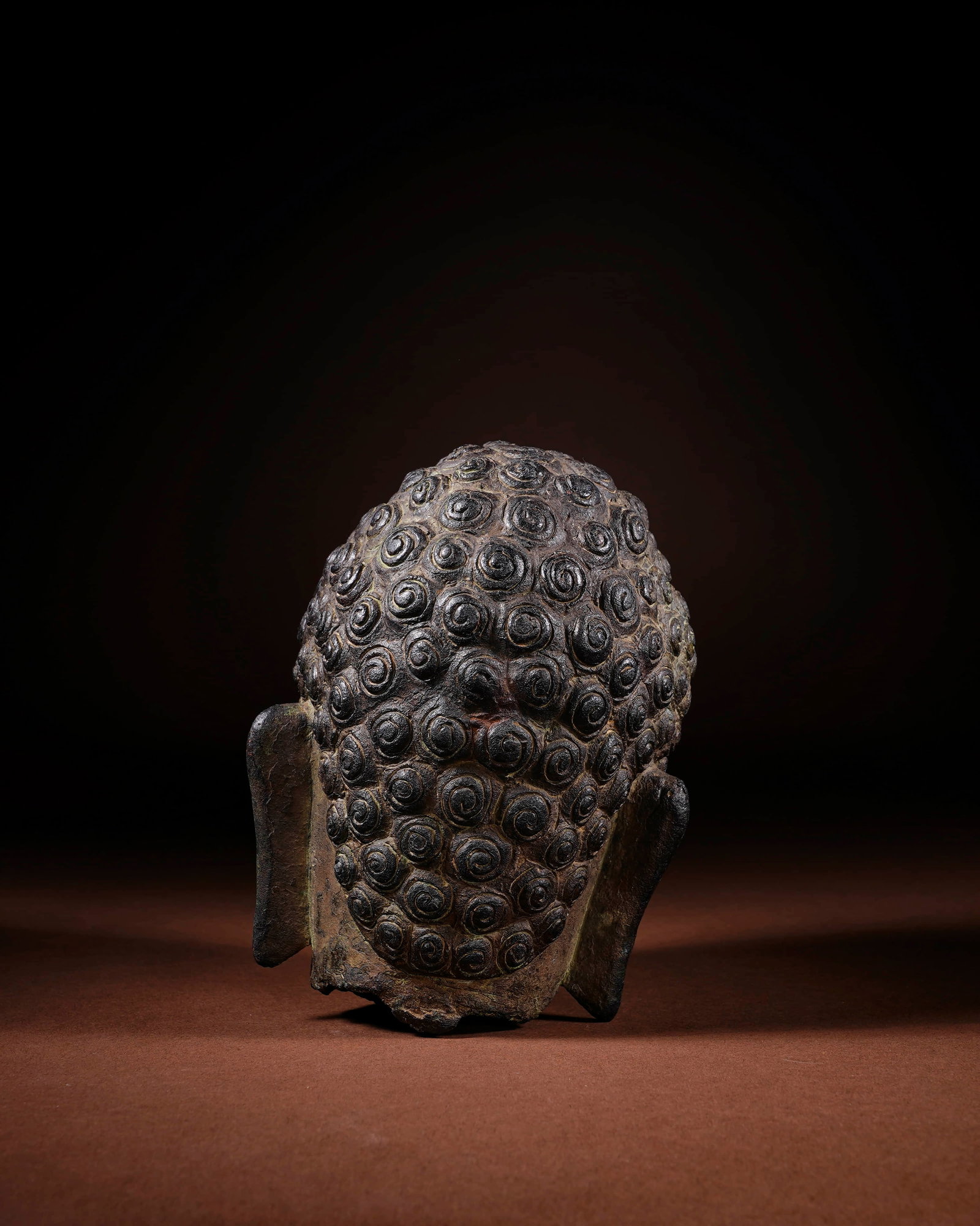 Ming bronze Buddha head - 4
