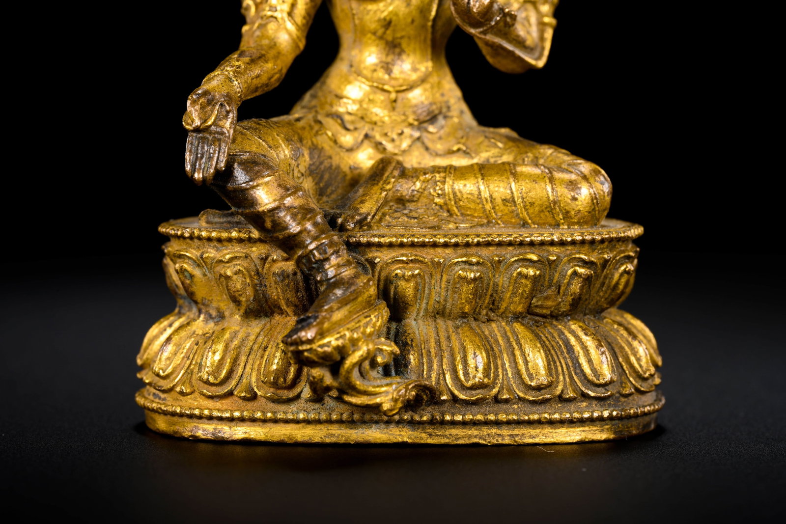 Silver-plated Green Tara Sitting Statue - 4
