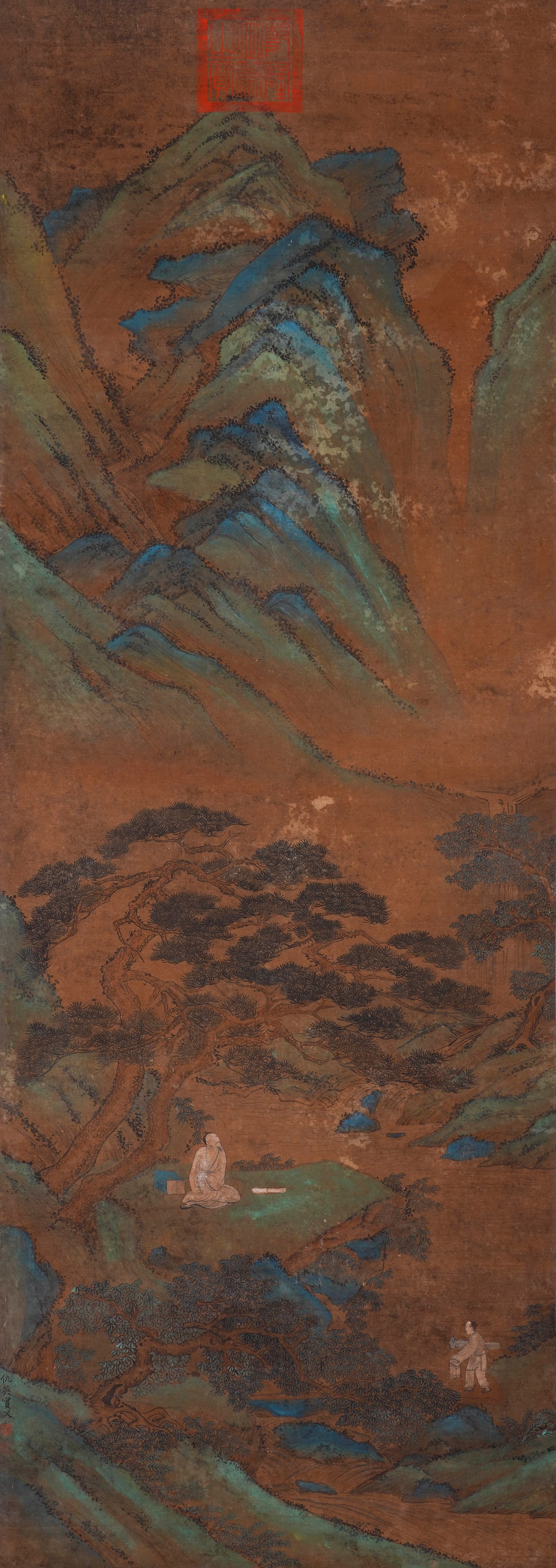 Chou Ying Matsushita Duyi: The vertical axis of colored silk book is 160??56.5