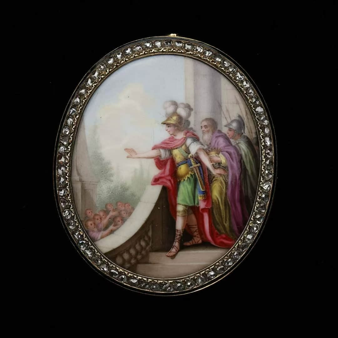 Charles Louis Charles Louis lun on Bonaparte (1852-1870) French aristocrats customized micro-painted: Charles Louis lun on Bonaparte (1852-1870)French aristocrats customized micro-painted enamel diamond gold broochThe overall 20K gold and 18K gold are hand-made. At noon, pure hand-painted micro-painte