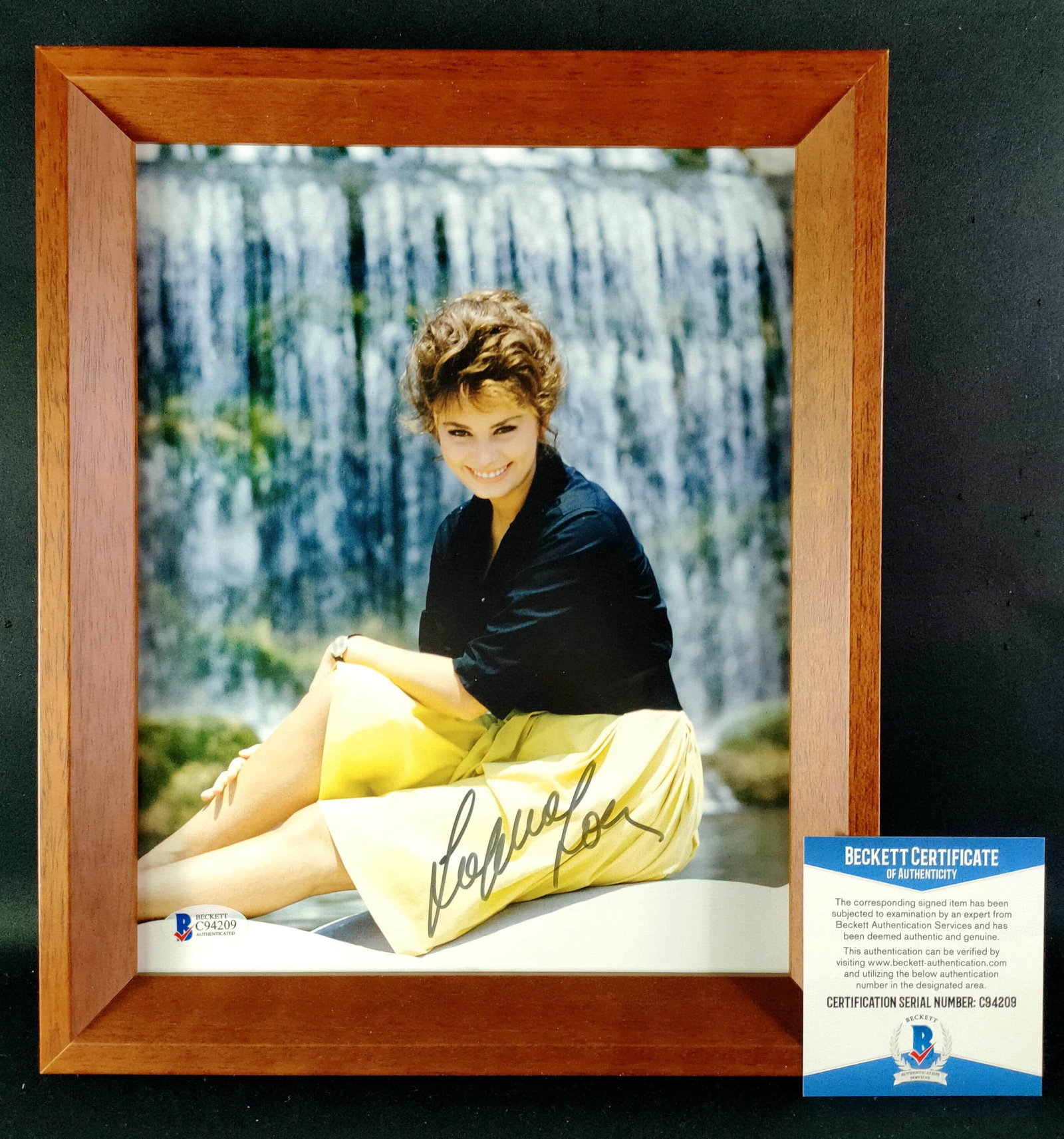 Sophia loren's . photo of "Italian goddess forever" -Beckett(BAS) identification: . photo of sophia loren, the eternal Italian goddess (the photo is about 10 inches, with a frame attached). The collection is. by sophia loren, and the overall frame is about 28.8 cm?? 23.8 cm, and th