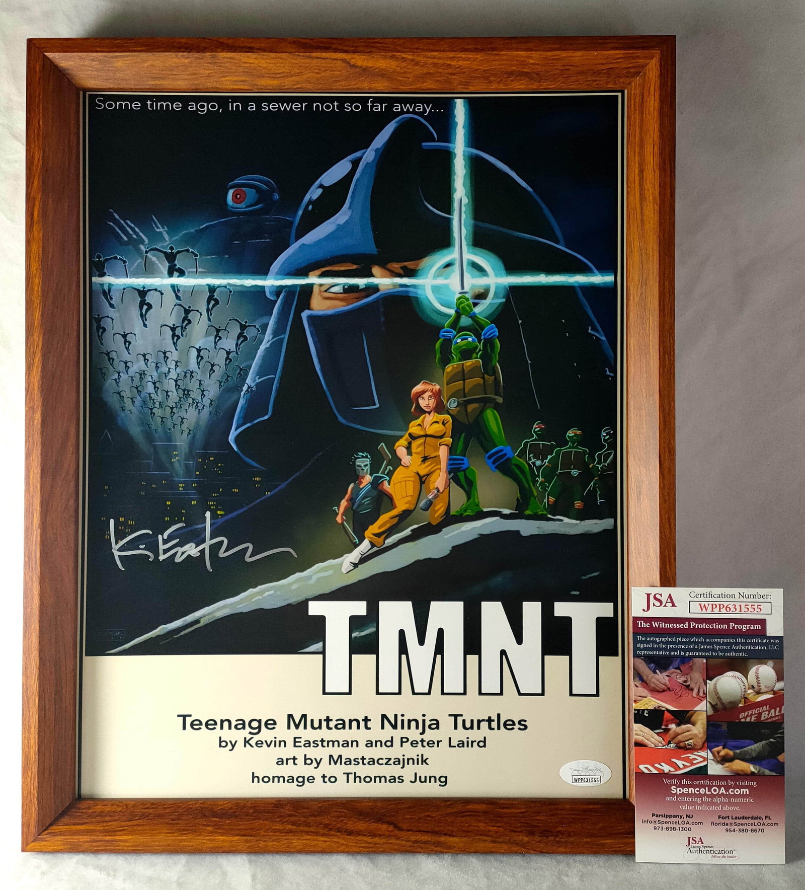 Kevin eastman, the father of Teenage Ninja Turtles, a 14-inch large-scale photo of the sea: kevin eastman, the father of Teenage Ninja Turtles, a 14-inch large-scale photo of the sea animation (the photo is about 14 inches, with a box attached). The collection is a poster of the classic anim