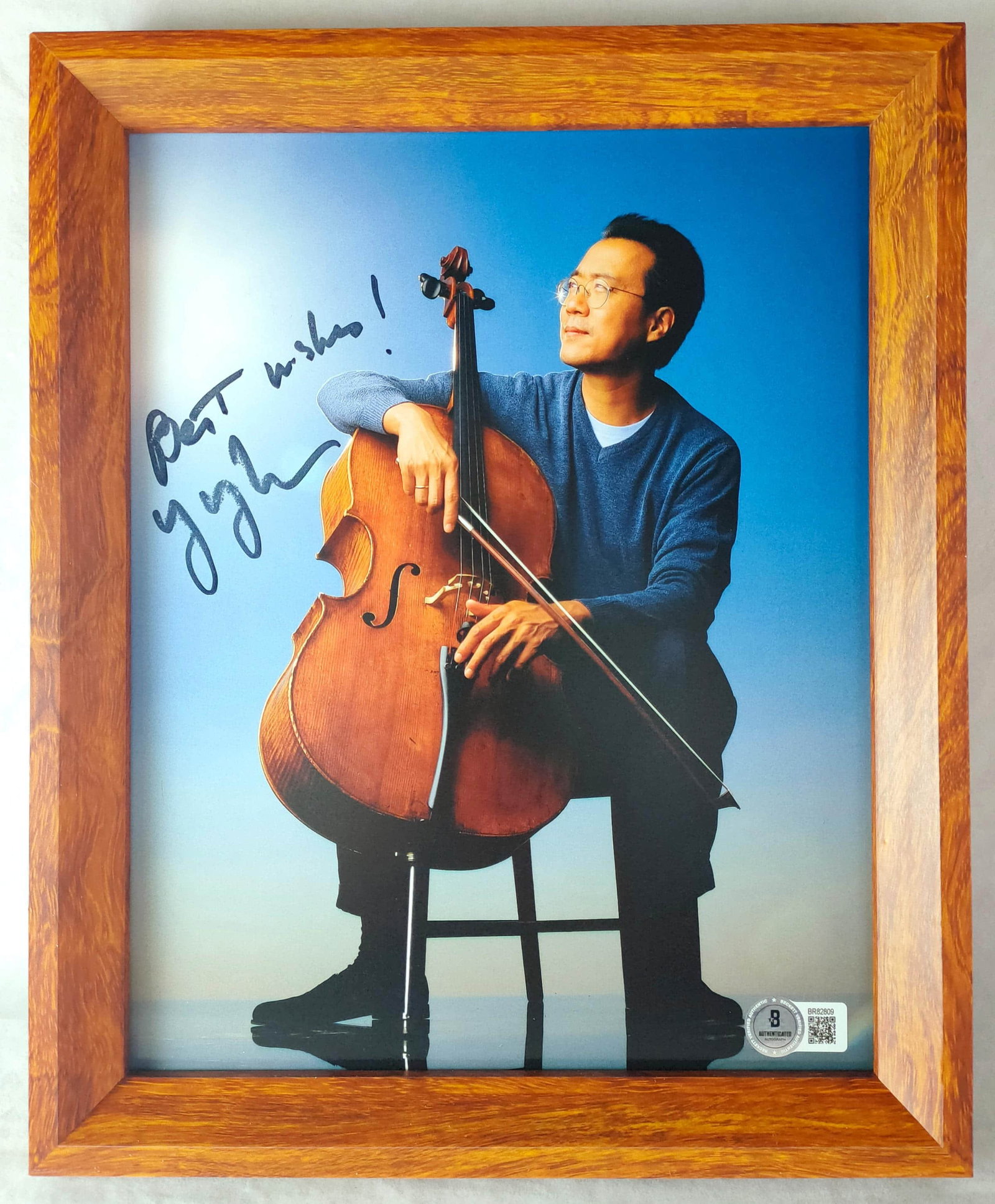Photo by Yo-Yo Ma, a world-famous Chinese cellist -Beckett(BAS) identification (1 of 3)