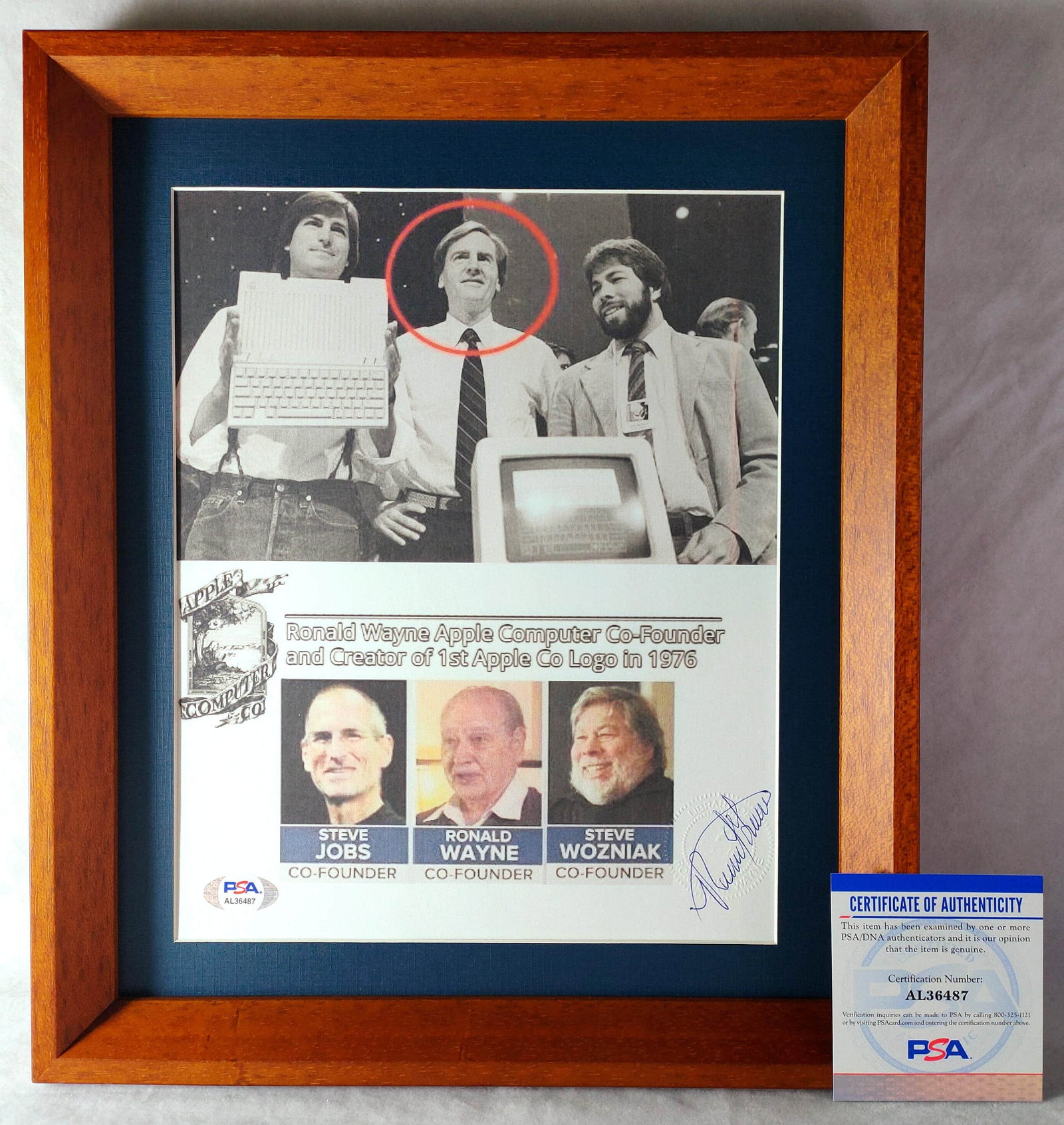 Ron Wayne, the founder of Apple,. Apple's first computer release photo -PSA identification. (1 of 4)