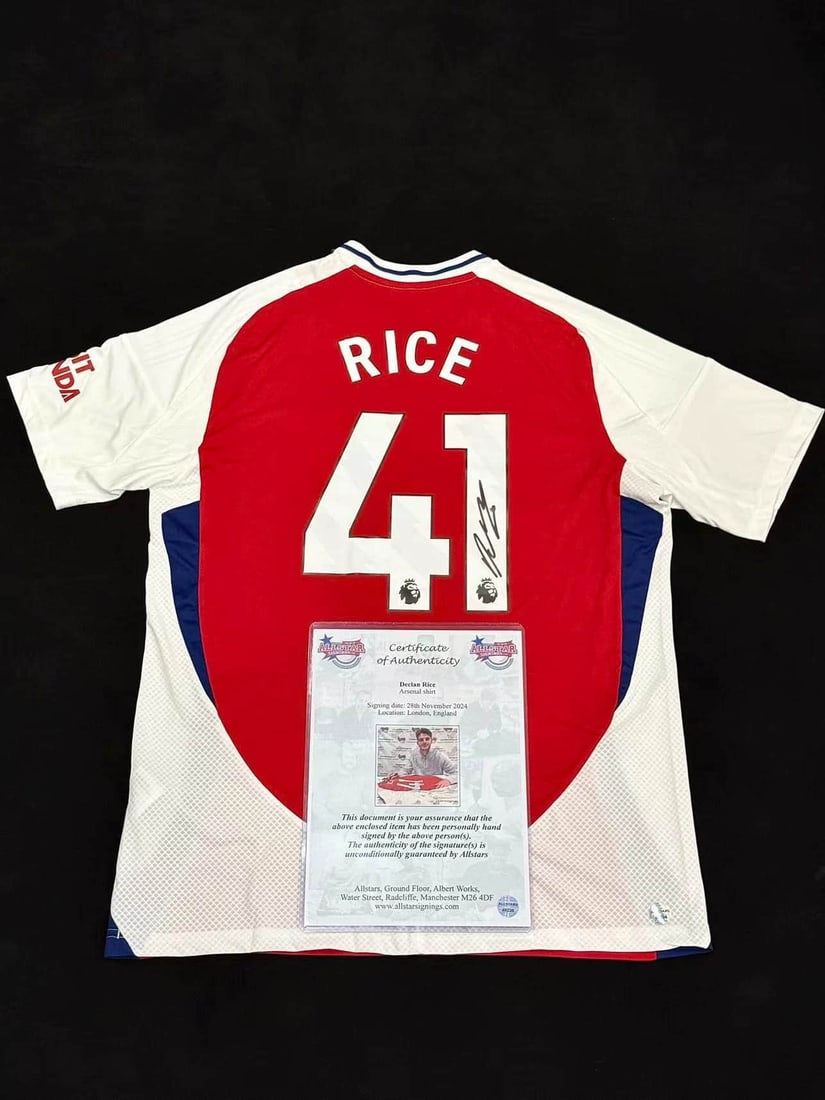 Rice. jersey Arsenal home 41 for the 24-25 season.: Rice. jersey Arsenal home 41 for the 24-25 season. clearly, Allstar official certification