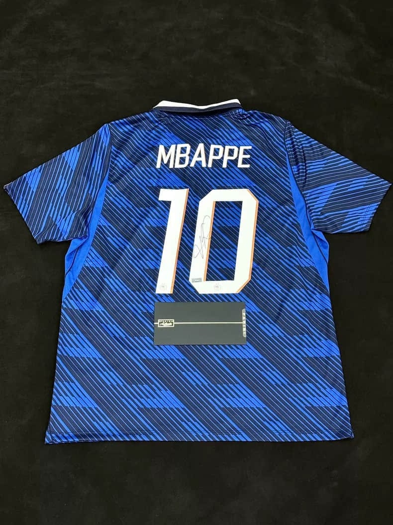 Mbappe . jersey French national team home 2026 World Cup: Mbappe . jersey French national team home 2026 World CupPlayer version. Panini official website can check.