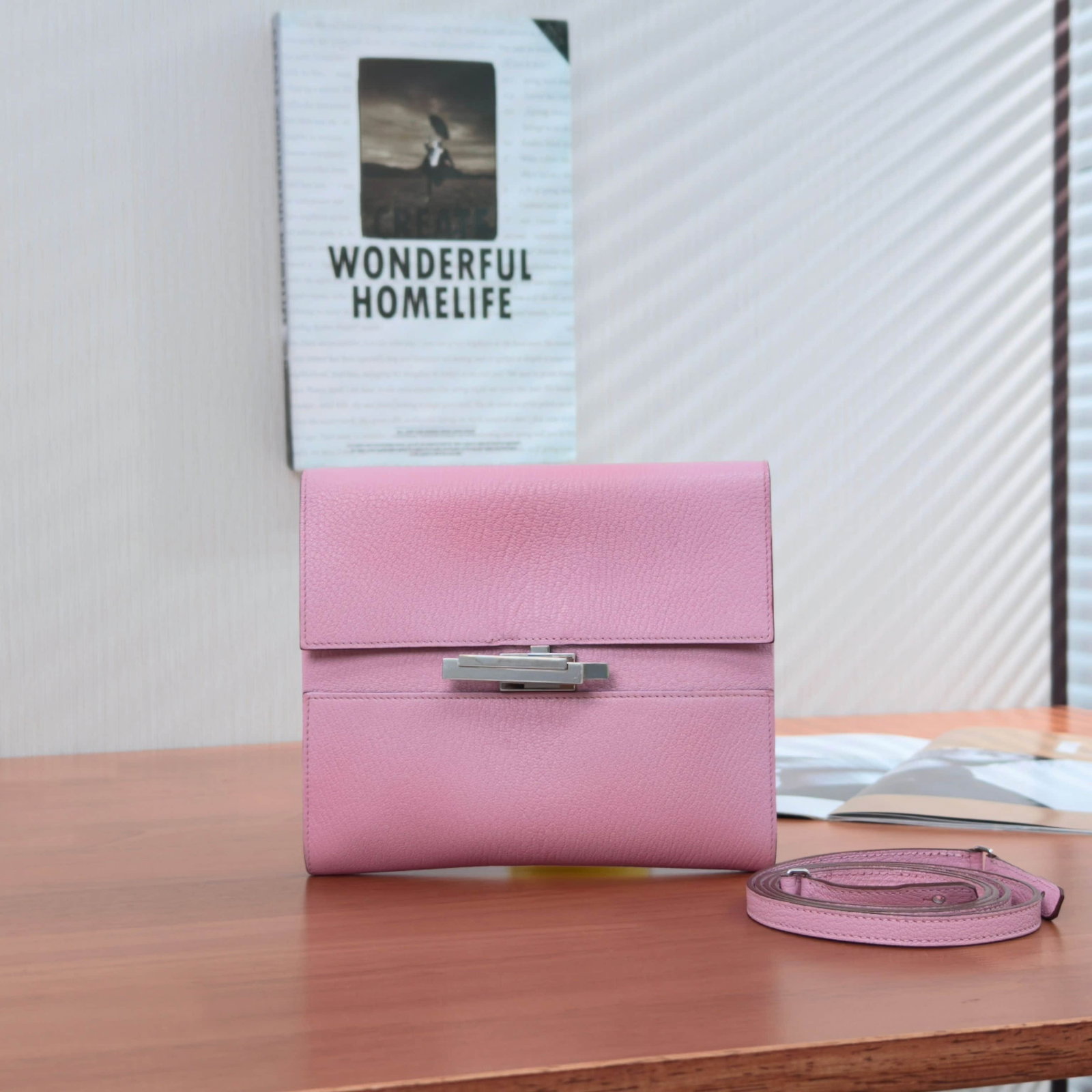 HERMES/ Hermes mallow purple shoulder bag: 18.5*16*2.5