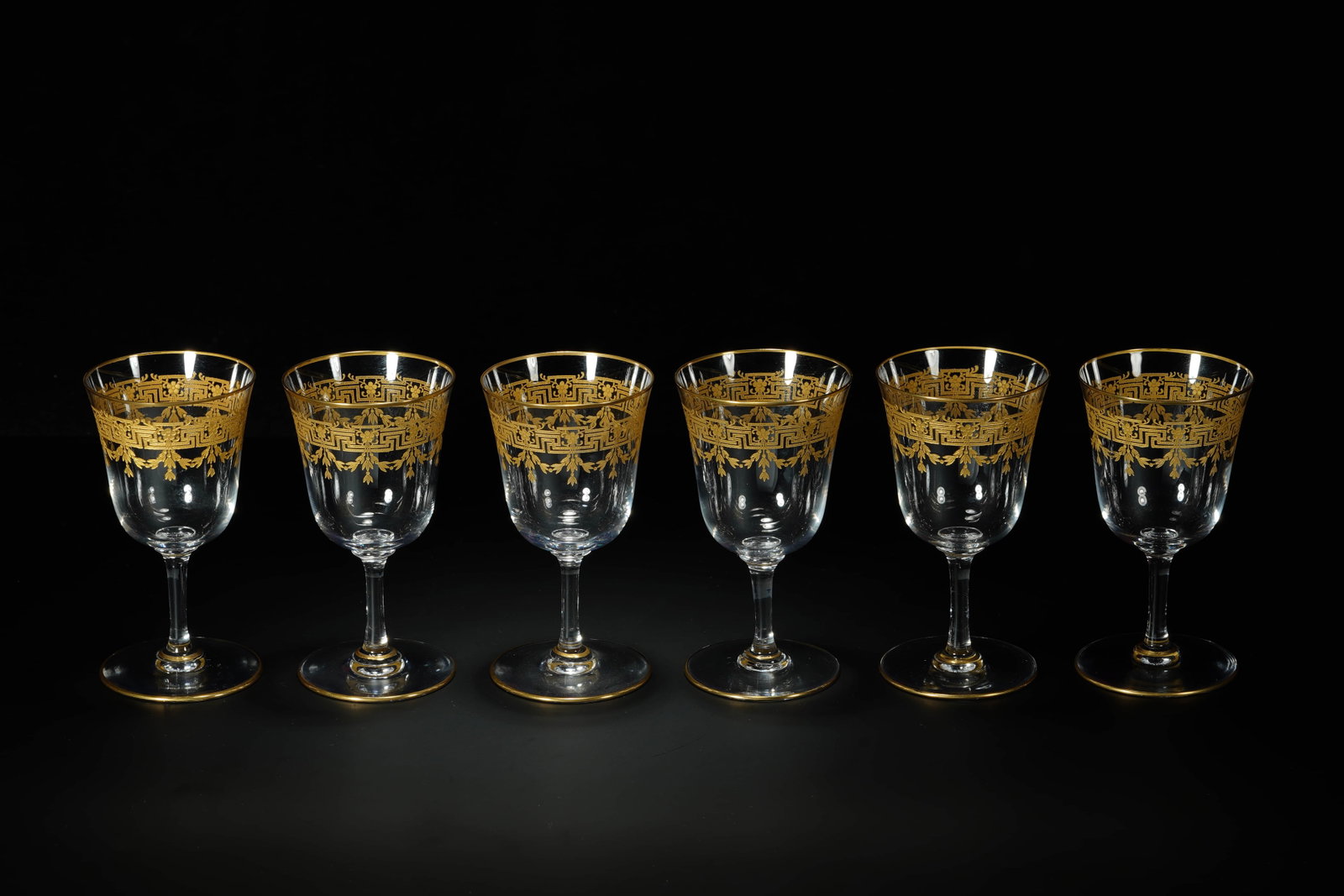 There are six crystal goblets in Louis XVI style. (1 of 17)