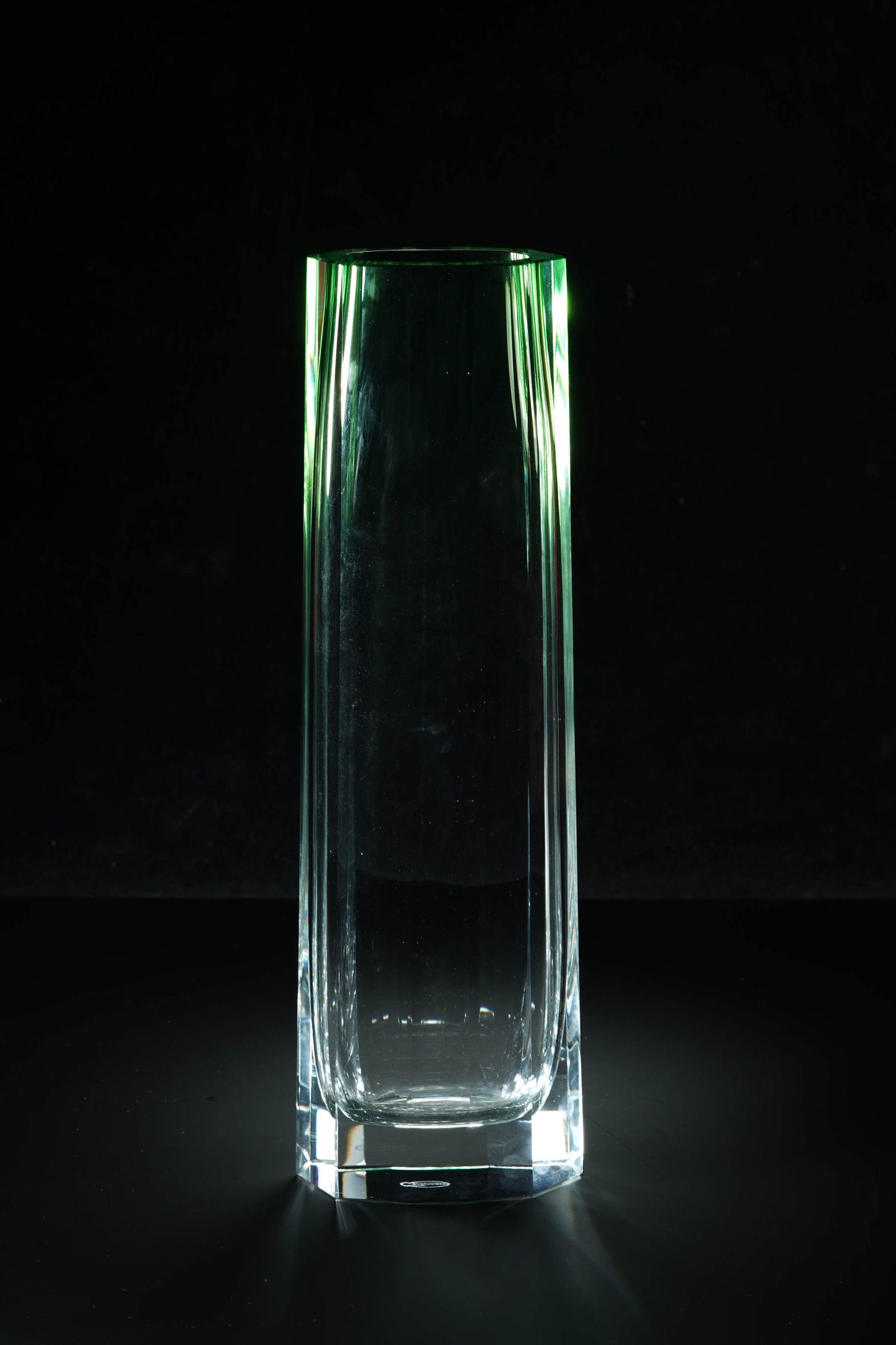This Art Deco MOSER crystal green vase in Czech Republic. (1 of 11)