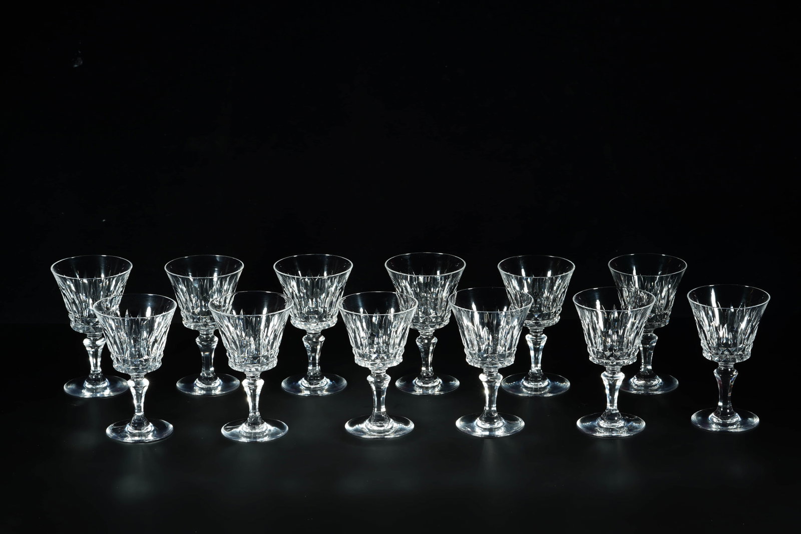 These twelve French Baccarat crystal sweet wine glasses in the Art Deco style in the 1970s and (1 of 20)