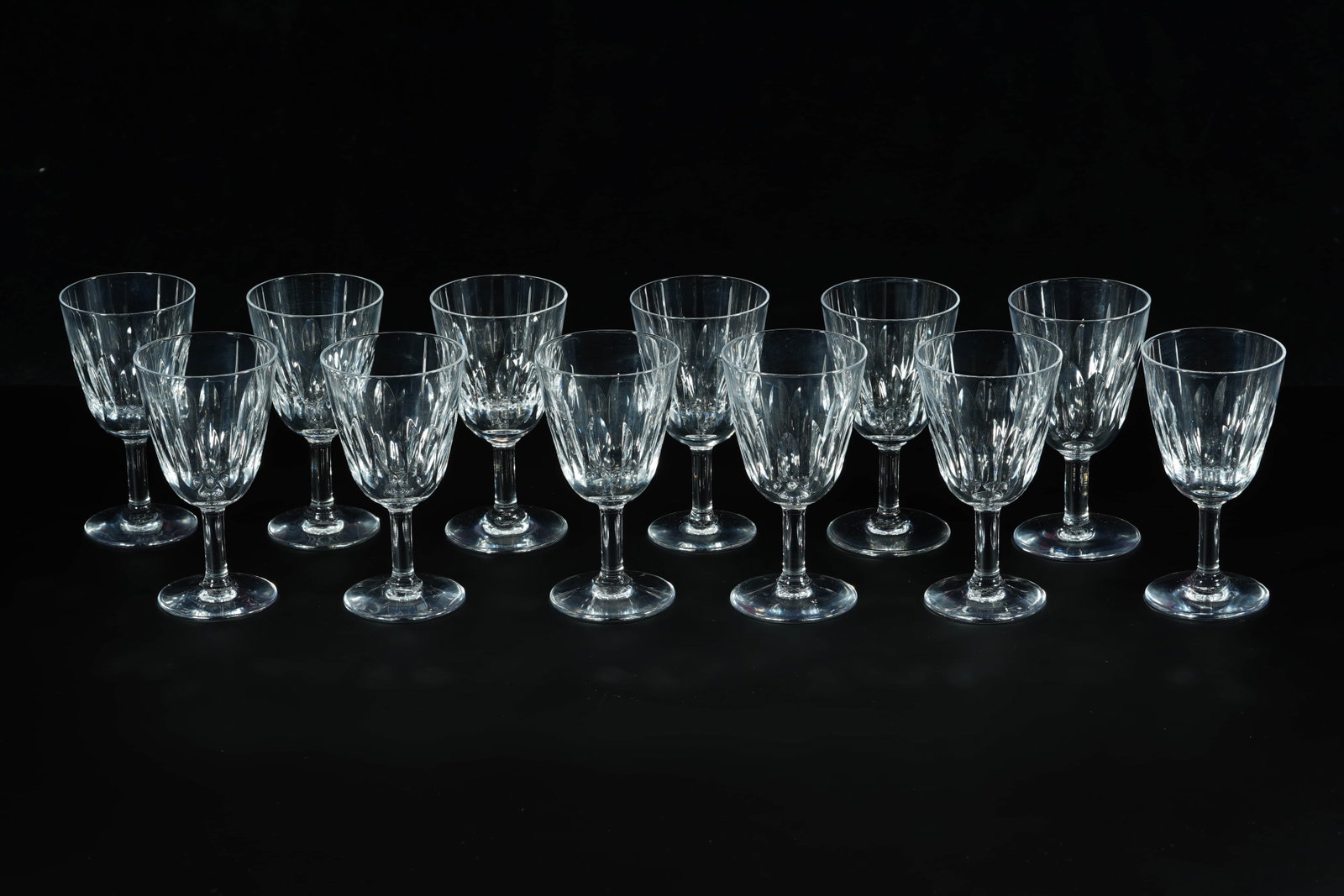 These twelve French baccarat spirits glasses (1 of 20)