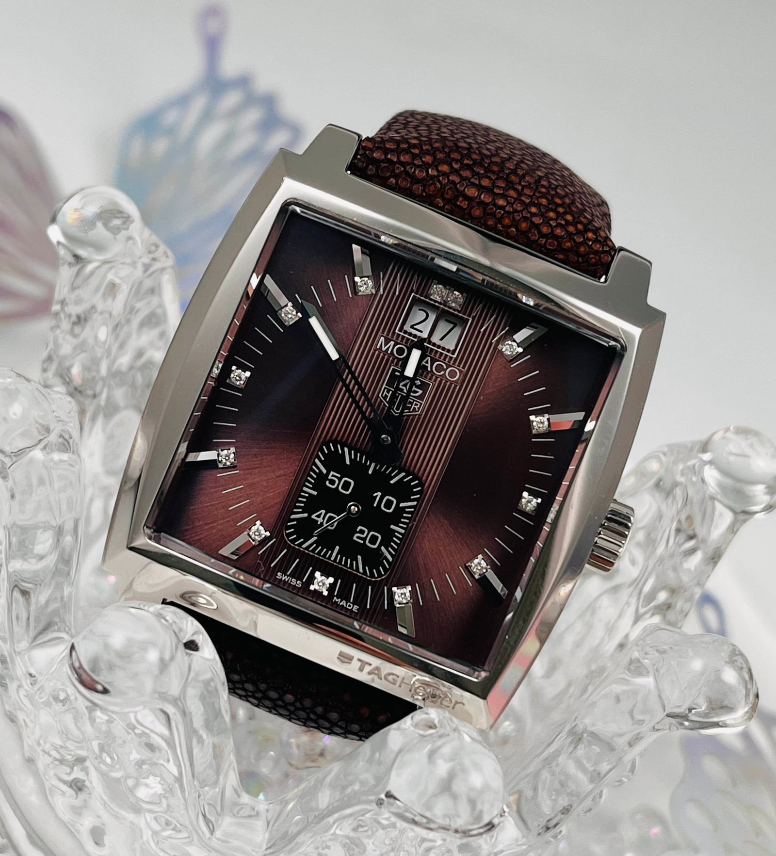 TAG Heuer Monaco Series WAW1315.FC6217: TAG Heuer Monaco series WAW1315.FC6217 Accessories are complete as shown in the figure. The double original straps are in 37mm fine steel square case. The Shi Ying movement dark brown diamond dial is 