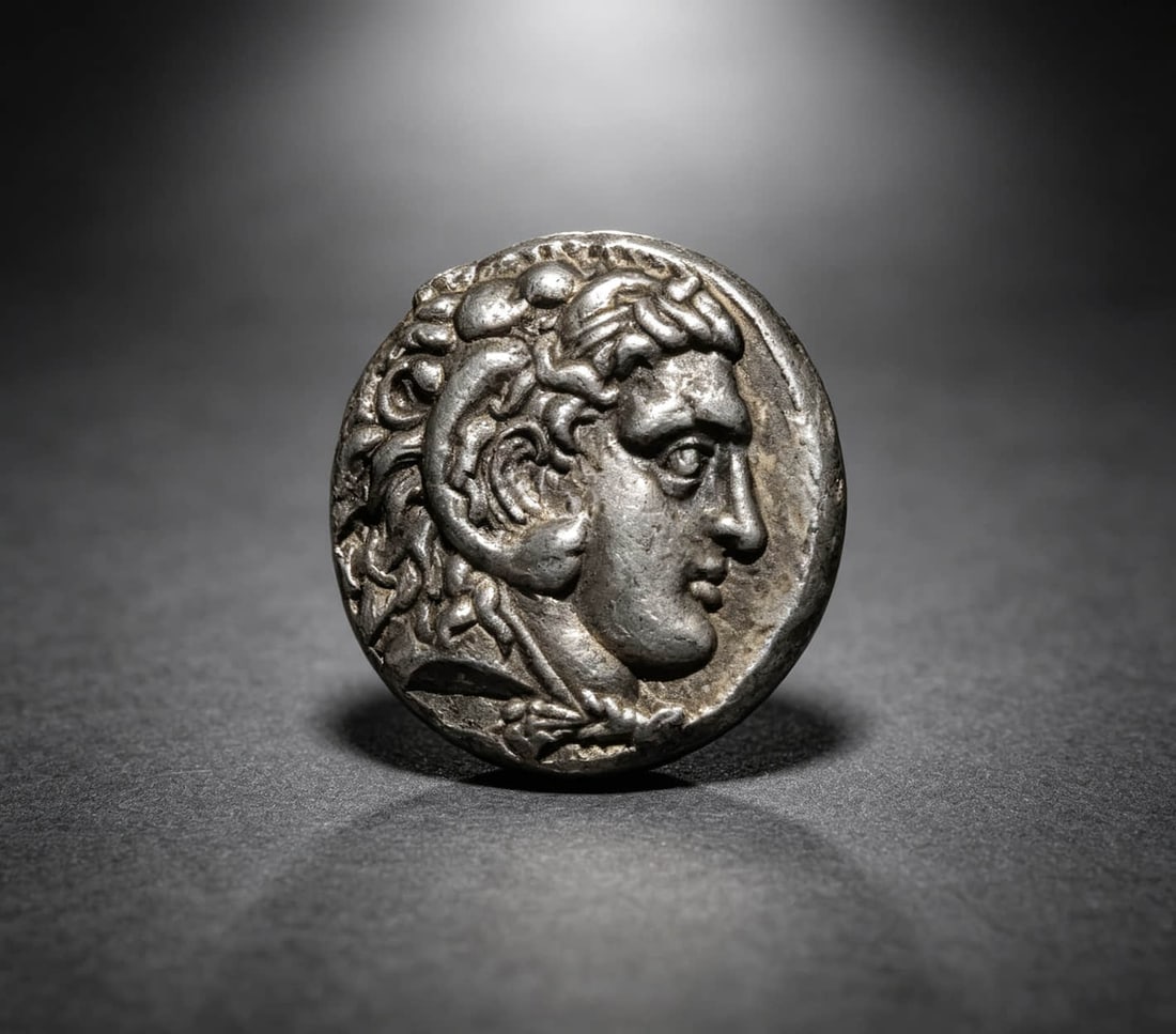 Macedonian Philip III drachma silver coin: Philip III Ali Daus, the Macedonian kingdom, was coined in the Mint of West Asia, Magney, on the bank of Maiande from 323 to 319 BC. It belongs to the silver drachma issued by the king during his