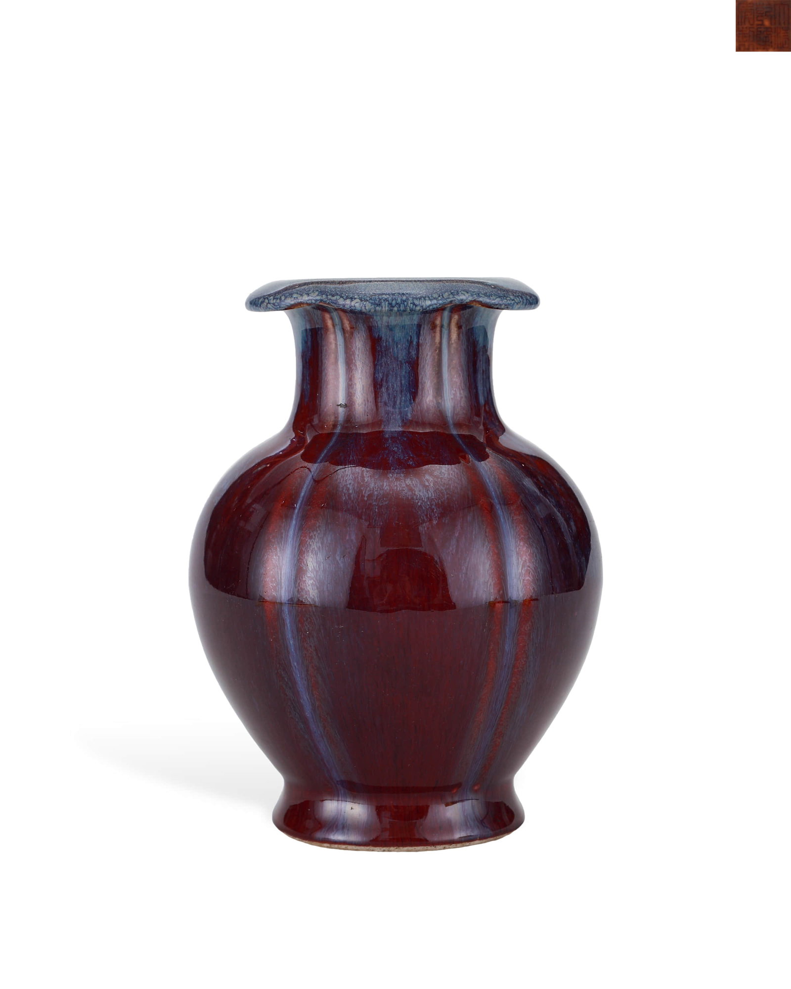 Qing gan long Yao bian glaze Shi Liuzun: H:20.3cm W??15.3cm