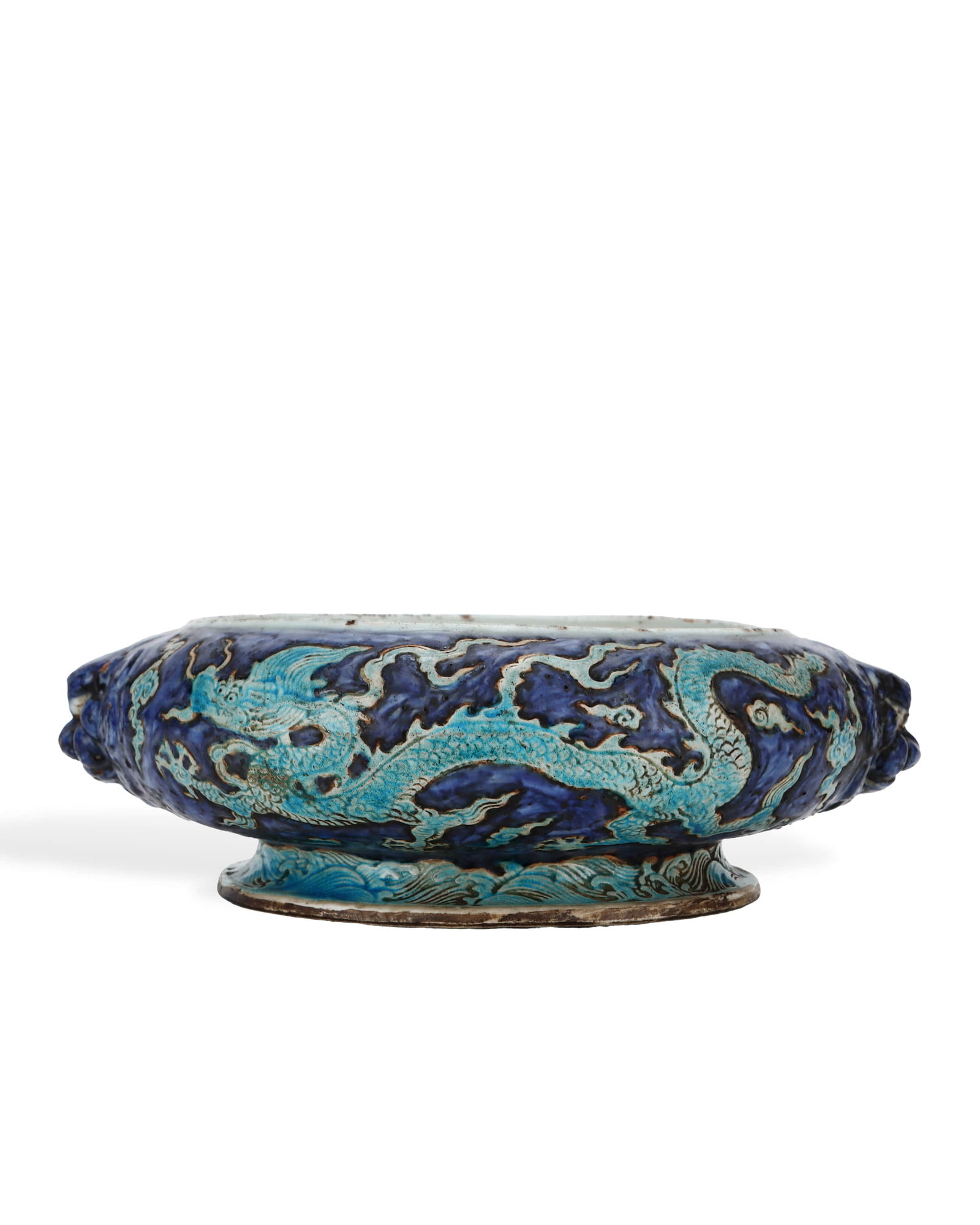 In the middle of the Ming Dynasty, Fahuacai seawater dragon ear wash: H:10.3cm L:31.5cm