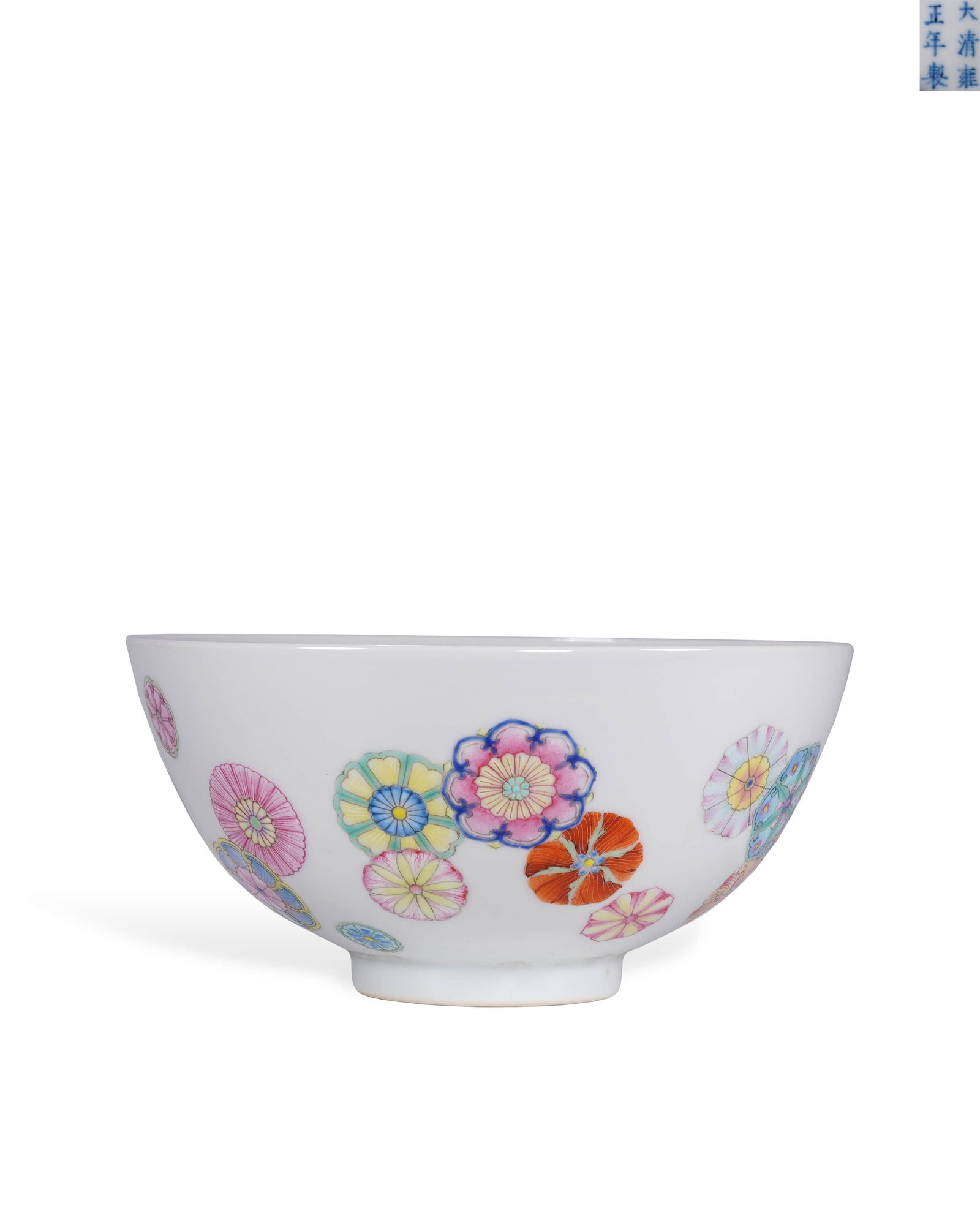 Qing Yongzheng pastel ball pattern bowl: L:14.5cm H:7cm