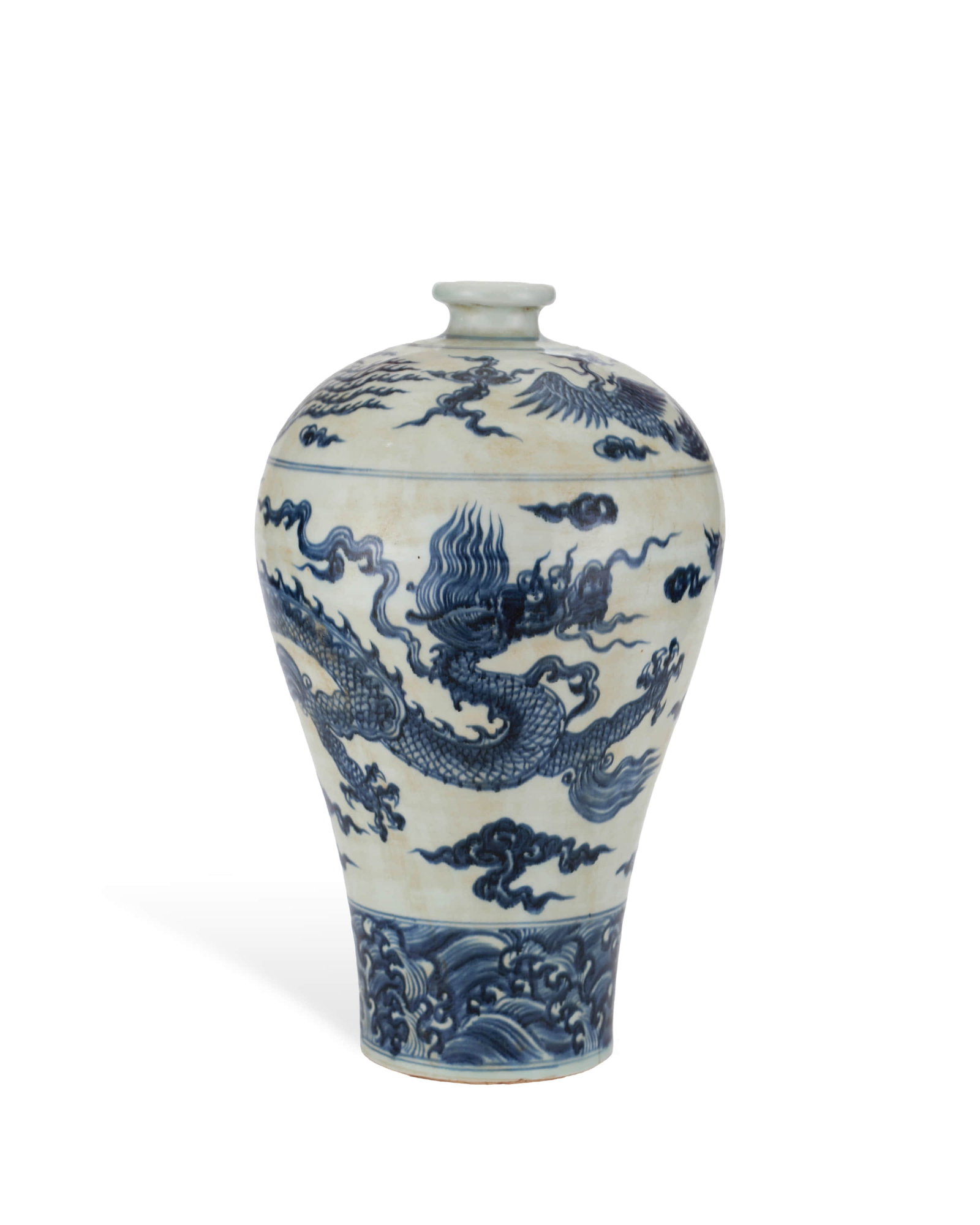 Ming Yongle blue and white Yunlong sea water plum bottle (1 of 7)
