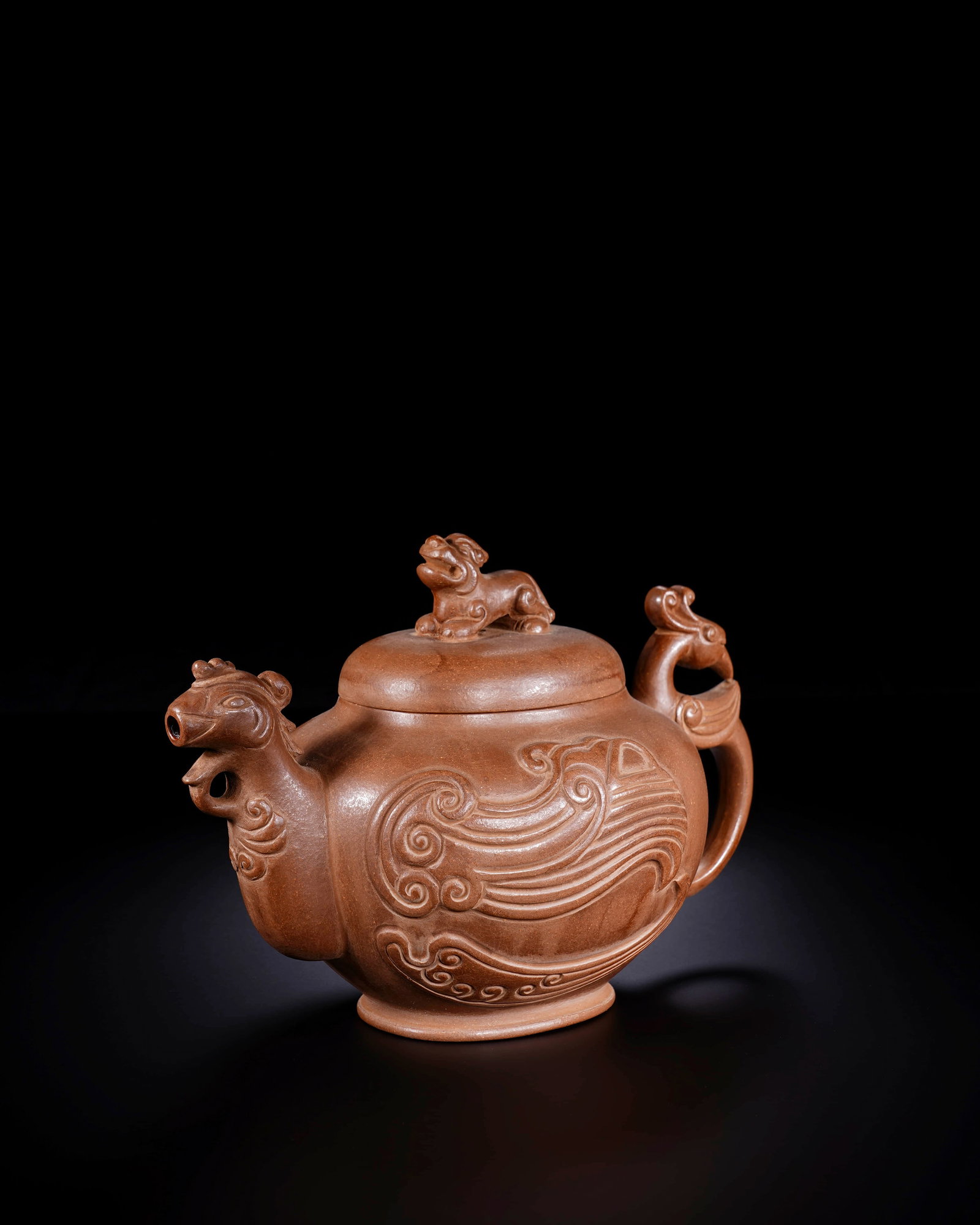 Qing Chen Mingyuan Longfeng pattern teapot - 2