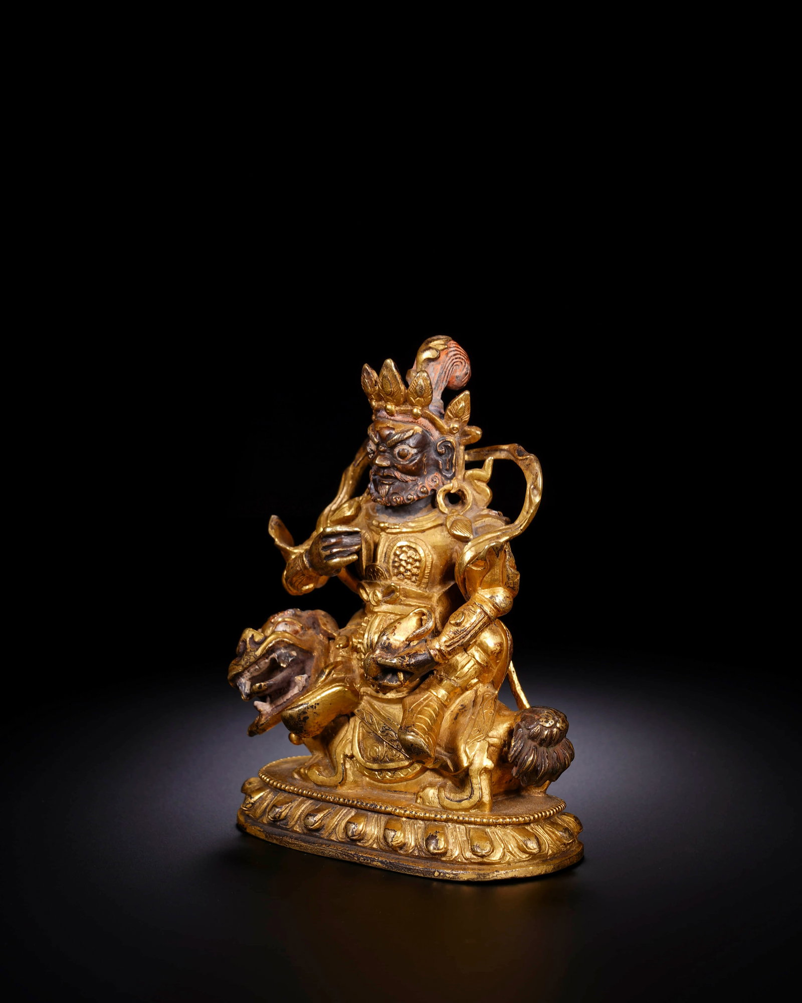 Qingganlong bronze gilt treasure king - 3