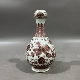 An Exquisite Underglaze-Red Lotus and Phoenix Pattern Vase