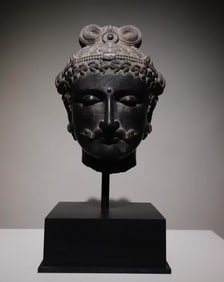 A Solemn Stone Carving Gandhara-Head Ornament