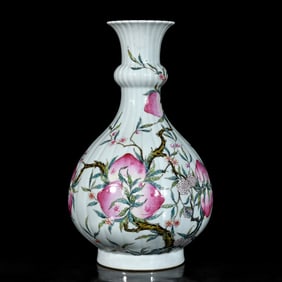 A Rare Enamel Bats and Peach Pattern Vase