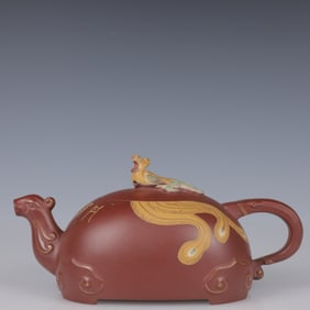 An Exquisite Purple Sands Phoenix Pattern Teapot