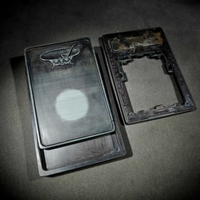 An Exquisite Fish Pattern Inkstone,With Poem