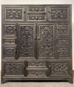 A Huge Zitanwood Fu-Character Cabinet