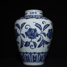 An Exquisite Blue and White Flower Pattern Jar