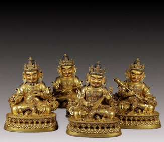 Brilliant Gilt-Bronze Figures Of The Four Lokapalas
