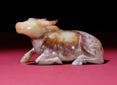 An Exquisite White Jade Buffalo Ornament