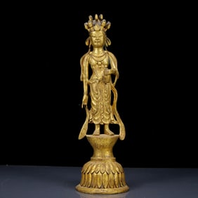 A Huge Gilt Bronze Statue of Bodhisattva