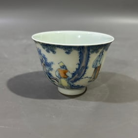 An Exquisite Doucai Landscape and Figure Pattern Cup