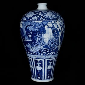 A Huge Blue and White Character and Story Pattern Vase