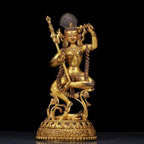 A Rare Gilt Bronze Statue of Dakini
