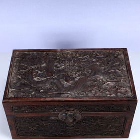 A Huge Zitanwood Dragon Pattern Box