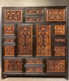 A Huge Zitanwood Bats Pattern Cabinet