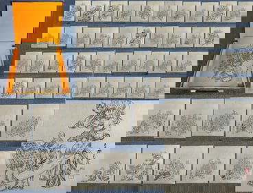 A Set of Chinese Ink Painting of Arhat on Paper,Zhang Daqian