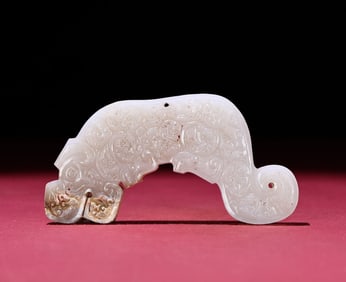 An Exquisite White Jade Tiger Pendant