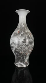 A Huge Ink Color Landscape and Figure Pattern Vase